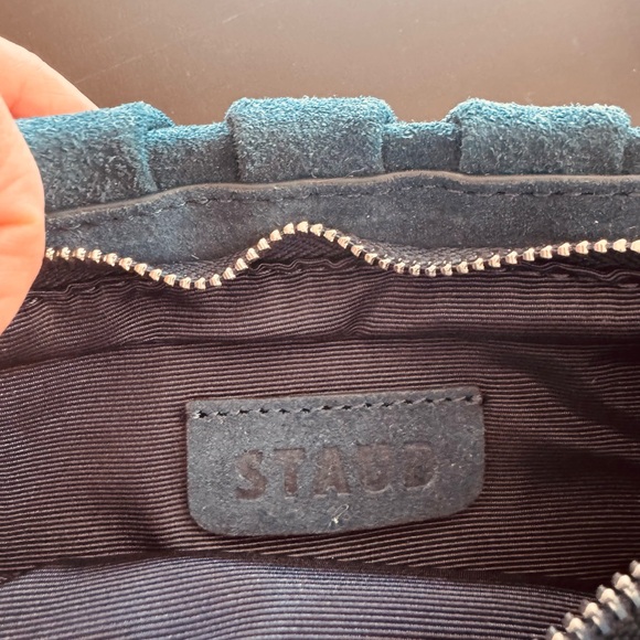 STAUD Rich Teal Clutch with Wristlet